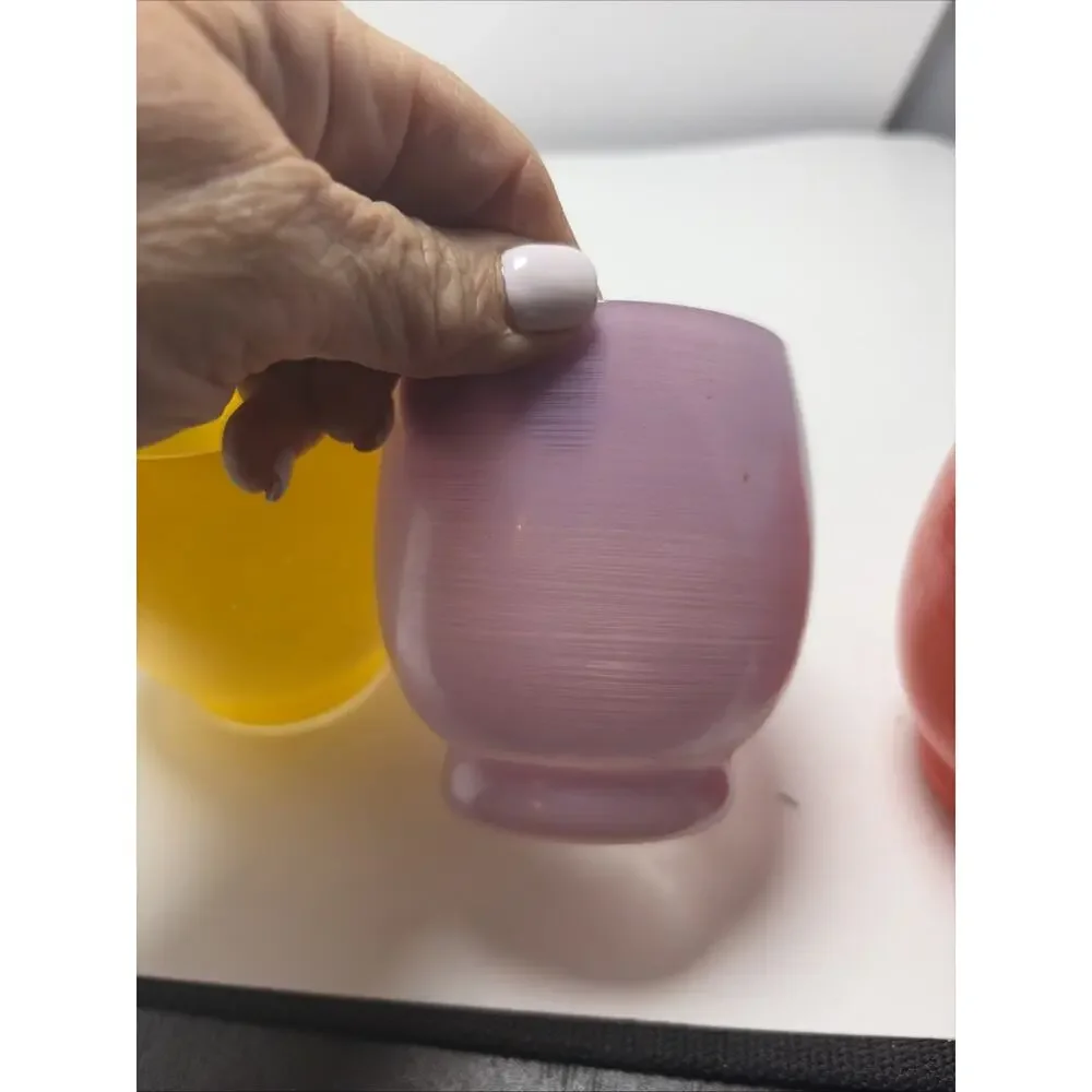 Vintage Murano Colorful Tumblers Set of 5 Blue Orange Red yellow Purple